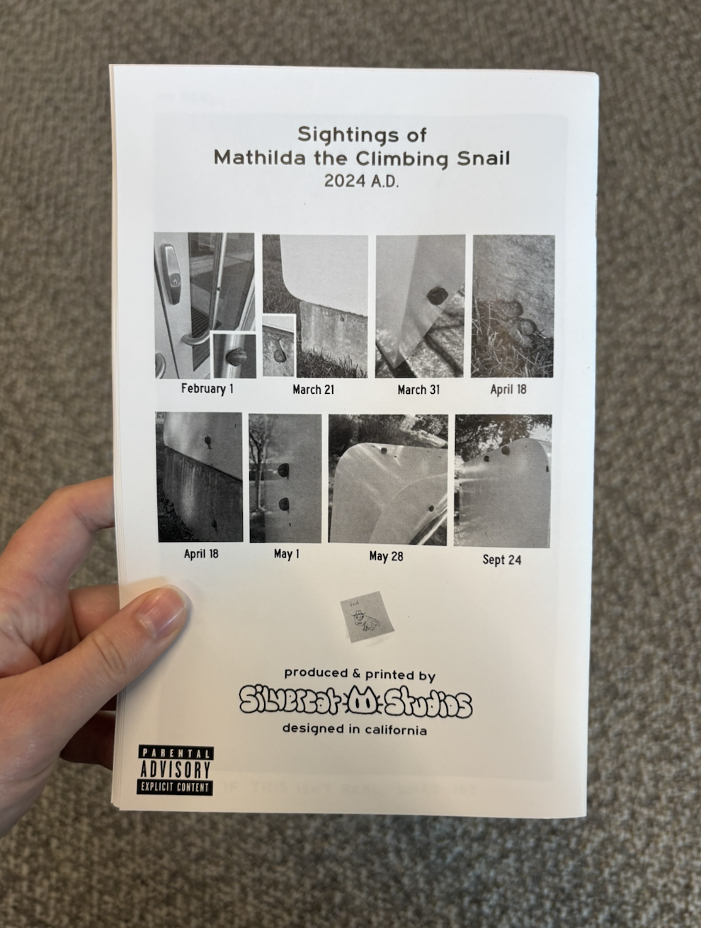 Mathilda the Snail Back Cover